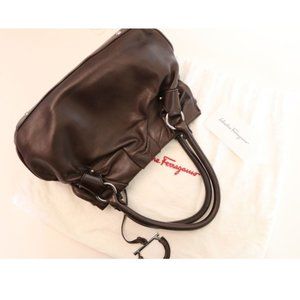 Salvatore Ferragamo Brown Leather Shoulder Bag